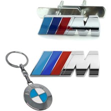 Gardenauto Bmw 3m Panjur ve Bagaj Logosu Paslanmaz Metal + Anahtarlık Seti