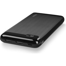 Ttec Powerslim LCD 10.000 Mah Taşınabilir Şarj Aleti / Powerbank Usb-C Giriş/çıkış  Taşınabilir Güç Kaynağı Siyah