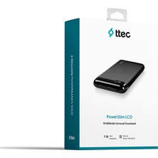 Ttec Powerslim LCD 10.000 Mah Taşınabilir Şarj Aleti / Powerbank Usb-C Giriş/çıkış  Taşınabilir Güç Kaynağı Siyah