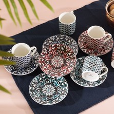 Karaca Leny Renkli 6 Kişilik Kahve Fincanı Takımı 80 ml