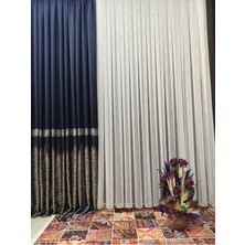 Perhal Şantuk Yağmur Desenli Keten 1-2,5 Orta Pile Tül Perde