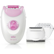 Braun Silk-Épil 3 3274 Epilatör - 2 Ek Ataşmanlı Kablolu Epilatör - Beyaz/pembe