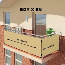 Altın Pamuk Balkon Demiri Perdesi Korkuluk Perdesi Düz Gri Her Ölçüde Boy x En Metal Halkalı