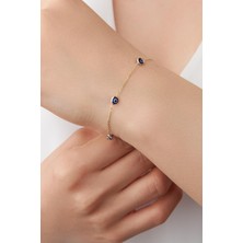 TMT Silver Gümüş Altın Kaplama Göz Nazar Boncuklu Bileklik