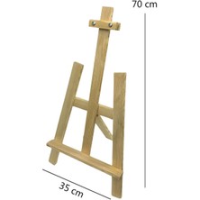 Hobialem Masaüstü Şövale, Orta Boy, Ahşap Şövale, 35X70 Cm, Sergi Standı, Ressam Sehpası