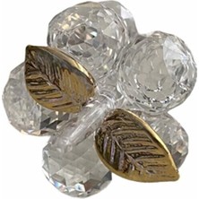 Arpe Dekor Kristal Küçük Boy Gold Yaprak Detaylı Üzüm