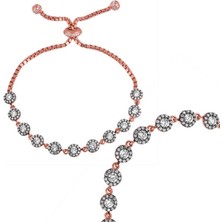 925 Gümüş Elmas Montür Asansör 925 Ayar Gümüş Bileklik