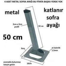 Arıcıoğlu 4 Adet Katlanır Metal 50 Cm Sofra Ayağı Masa Ayağı Yer Sofrası Ayağı