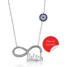 925 Gümüş Sonsuzluk Nazar Boncuğu Detay 925 Ayar Gümüş Kolye