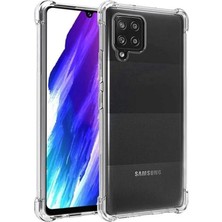 Tria Samsung Galaxy A12 Uyumlu Kılıf Airbag Antishock Köşeli Darbe Emici Şeffaf Sert Silikon Telefon Kılıfı