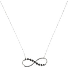 925 Ayar Gümüş Siyah Taşlı Sonsuzluk Modeli Kolye