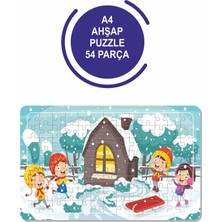 Lipyos Yeni Yıl ve Karda Oyun Keyfi A4 54 Parça Puzzle, Oyuncak, Yapboz A4PUZZ1166