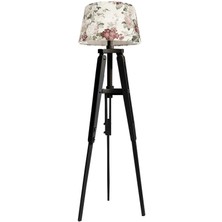 Ağaç Ustası Piega Tripod Lambader Abajur Avize Aydınlatma Ahşap Siyah Ağaç Country Dekor Lamba Aplik Masif Doğal