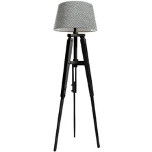 Ağaç Ustası Piega Tripod Lambader Abajur Avize Aydınlatma Ahşap Siyah Ağaç Country Dekor Lamba Aplik Masif Doğal