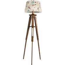 Ağaç Ustası Piega Tripod Lambader Abajur Avize Aydınlatma Ahşap Naturel Ağaç Country Dekor Lamba Aplik Masif Doğal