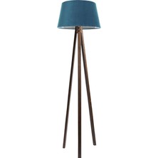 Ağaç Ustası Düz 3 Ayak Tripod Lambader Abajur Avize Aydınlatma Ahşap Ceviz Ağaç Country Dekor Lamba Aplik Masif Doğal