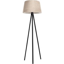Ağaç Ustası Oval  3 Ayak Tripod  Lambader Abajur Köşe Lambası Ahşap Siyah Ağaç Country Dekor Lamba Aplik Masif Doğal