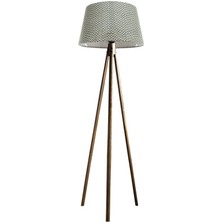 Ağaç Ustası Oval  3 Ayak Tripod  Lambader Abajur Köşe Lambası Ahşap Naturel Ağaç Country Dekor Lamba Aplik Masif Doğal