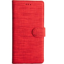 Bonjux General Mobile Gm5 Plus Standlı Uyumlu Kartvizitli ve Para Gözlü Kumaş Cüzdan Kılıf