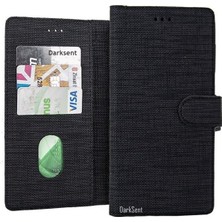 Bonjux Huawei P30 Standlı Kartvizitli ve Para Gözlü Kumaş Cüzdan Kılıf