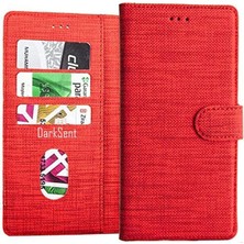 Bonjux Samsung Galaxy M51 Standlı Kartvizit Para Gözlü Kumaş Cüzdan Kılıf