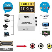 Ancheyn HDMI To Rca Tos Av Çevirici Dönüştürücü Tüplü Tv Av Video Adaptör