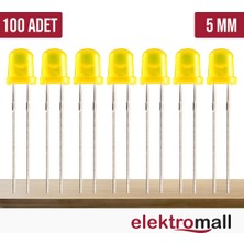 Elektromall 5mm Sarı Diffused Led - 100 Adet