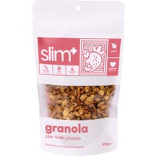 Slimplus 3 Paket Çikolata Çilek Fındık Glutensiz Ilave Şekersiz Vegan Granola 100gr