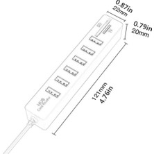 Alfais 4691 USB Hub 6 Port Microsd Tf Sd Kart Okuyucu Çoklayıcı