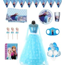 Parti Kırtasiye Frozen Elsa Kostümlü Doğum Günü Seti 8 Kişilik