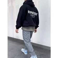 Amor Man Büyük Beden Kapüşonlu Represent Sırt Baskılı Oversize Tam Kışlık Erkek Yeni Stil Sweatshirt