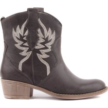 Sail Laker's Sail Lakers - Gri Deri Nakışlı Fermuarsız Kadın Bot