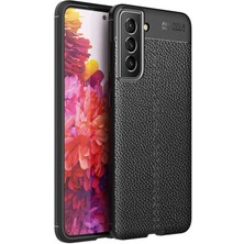 CoverZone Galaxy S22 Plus Kılıf Niss Silikon Deri Görünümlü Siyah