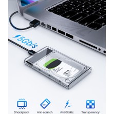 Mj Tech 2.5 Sata  USB 3.0 Şeffaf Harici SSD HDD Hard Disk Kutusu 8 Tb Şeffaf Disk