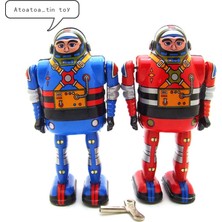 SLD Retro Astronot Robot Kurmalı Oyuncak - Mavi (Yurt Dışından)