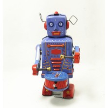 SLD Vintage Metal Teneke Tahrik Robot Clockwork Wind Up Teneke Oyuncak Tahsil | Rüzgar Up Oyuncaklar