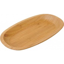 Bambum Bambu Kayık Servis Tabağı 24 cm Sunum Tepsisi Kahvaltı