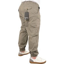 ModeXL Büyük Beden Erkek Keten Kargo Jogger Valencia 21911 Bej