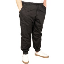 ModeXL Büyük Beden Erkek Keten Kargo Jogger Valencia 21911 Siyah