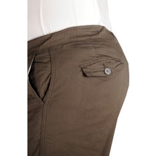 ModeXL Büyük Beden Pantolon Keten Jogger Milano 21913 Haki