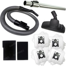 Icanpares Arçelik Uyumlu S 4122 4120 Kanguru Süpürge Teleskopik Boru Emici Filtre Toz Torbası Hortum Seti