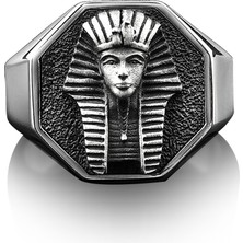 Bysilverstone Mısırlı Firavun Parlak Cilalı Gümüş Yüzük