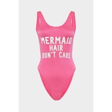 Açelya Okcu Mermaid Hair Dont Care Sloganlı Push Up Mayo