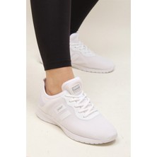 Jump Kadın Bağcıklı Hafif Ortapedik Beyaz Spor Ayakkabı 24853