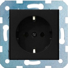 Çağatay Elektrik Ovivo Siyah Topraklı Priz Mekanizma-Çerçeve Yoktur!!!