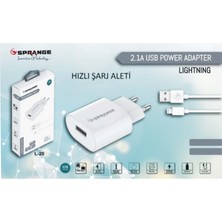 Sprange L-20 iPhone Uyumlu Lightning 10.5 Wolt Hızlı Şarj Cihazı Kablo Başlık Takım  X-Xs-11-12-13