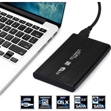 Wozlo 2.5 HDD Kutusu USB 3.0 Hardisk Kutusu Metal Gövde Harici Kutu - Siyah