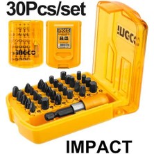 Ingco Endüstriyel 30'lu Darbeli Tornavida Ucu Seti 25MM