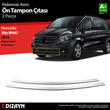 S-Dizayn Mercedes Vito W447 Krom Ön Tampon Çıtası 2 Prç. 2014-2020 Panelvan