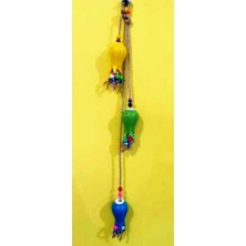 NAZAR 3lü Renkli Lale Figürlü Dekoratif Bahçe Balkon Duvar Süsü 50CM